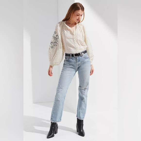 Urban Outfitters UO Clip-Dot Lace Blouse - Picture 3 of 9